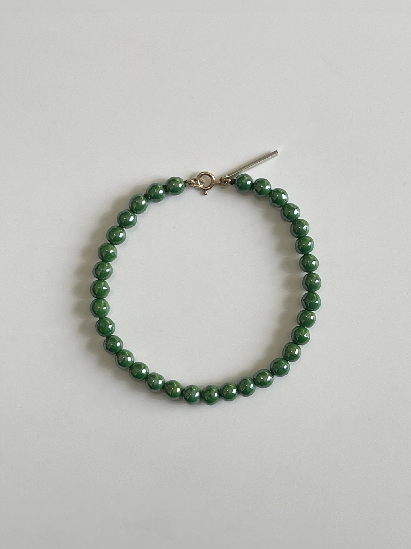 Vintage beads bracelet -Green-