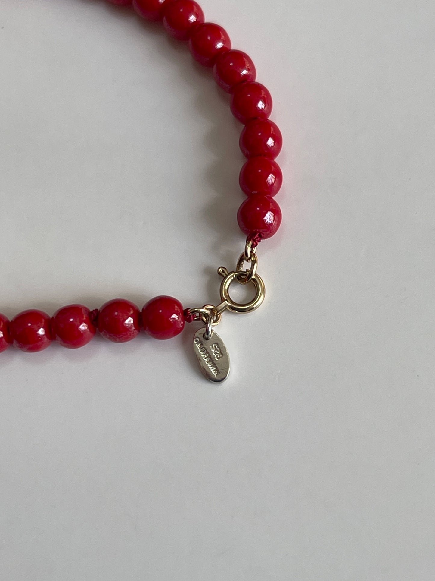 Vintage beads bracelet -Red-