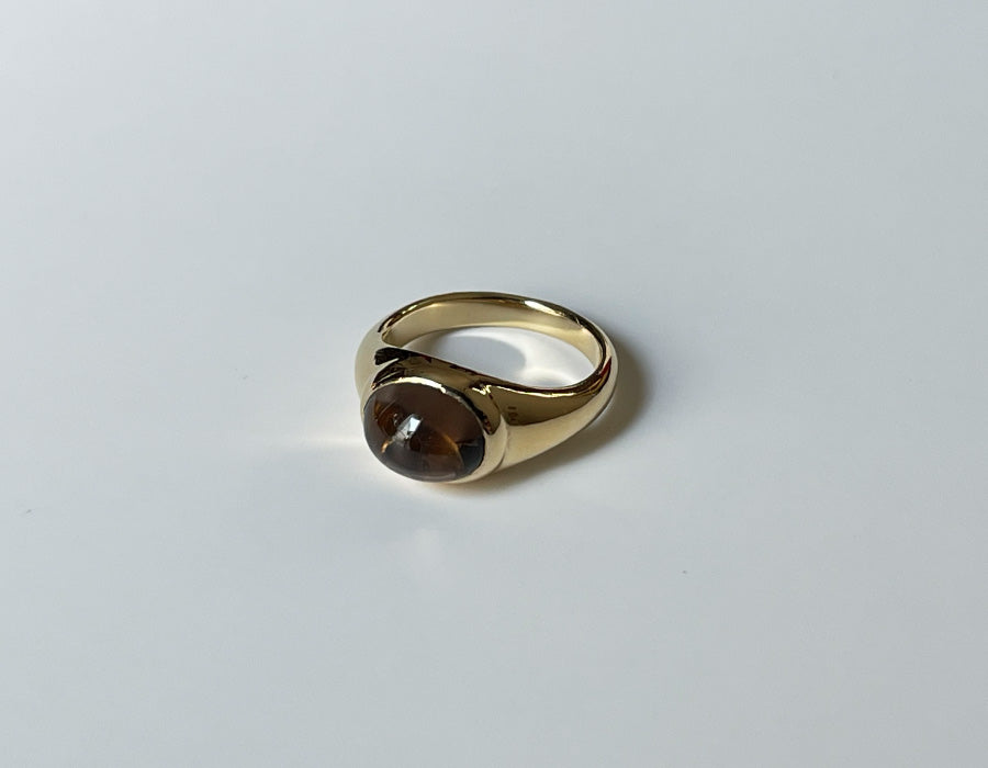 Smoky quartz oval ring