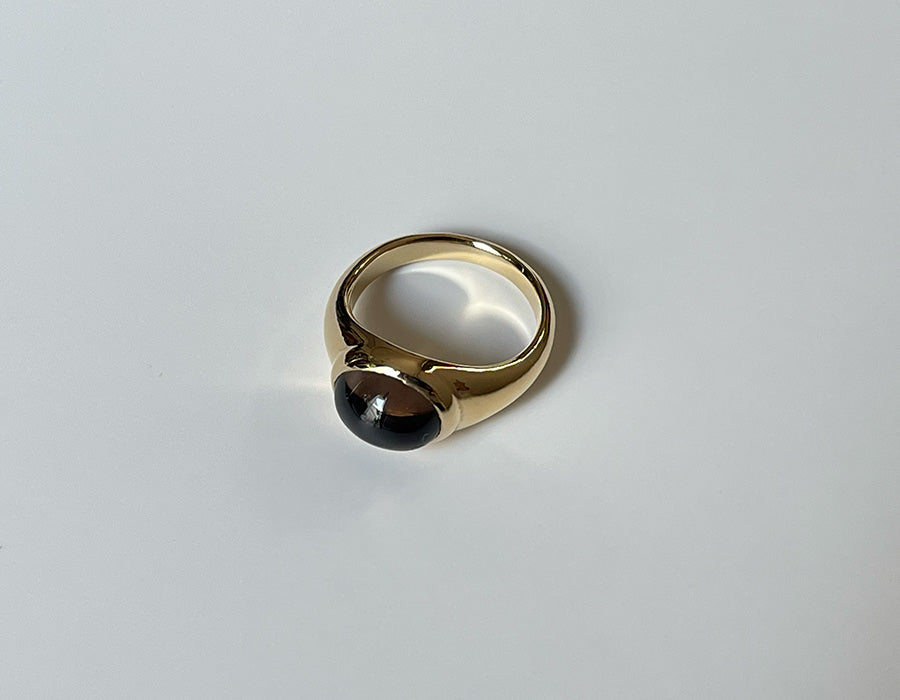Smoky quartz oval ring
