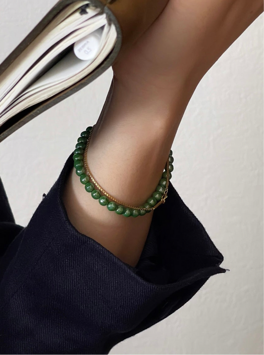 Vintage beads bracelet -Green-