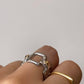 Squares pyramid studs ring