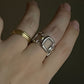 Squares pyramid studs ring