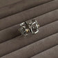 Squares pyramid studs ring