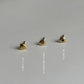 Mini round heart earrings with stone