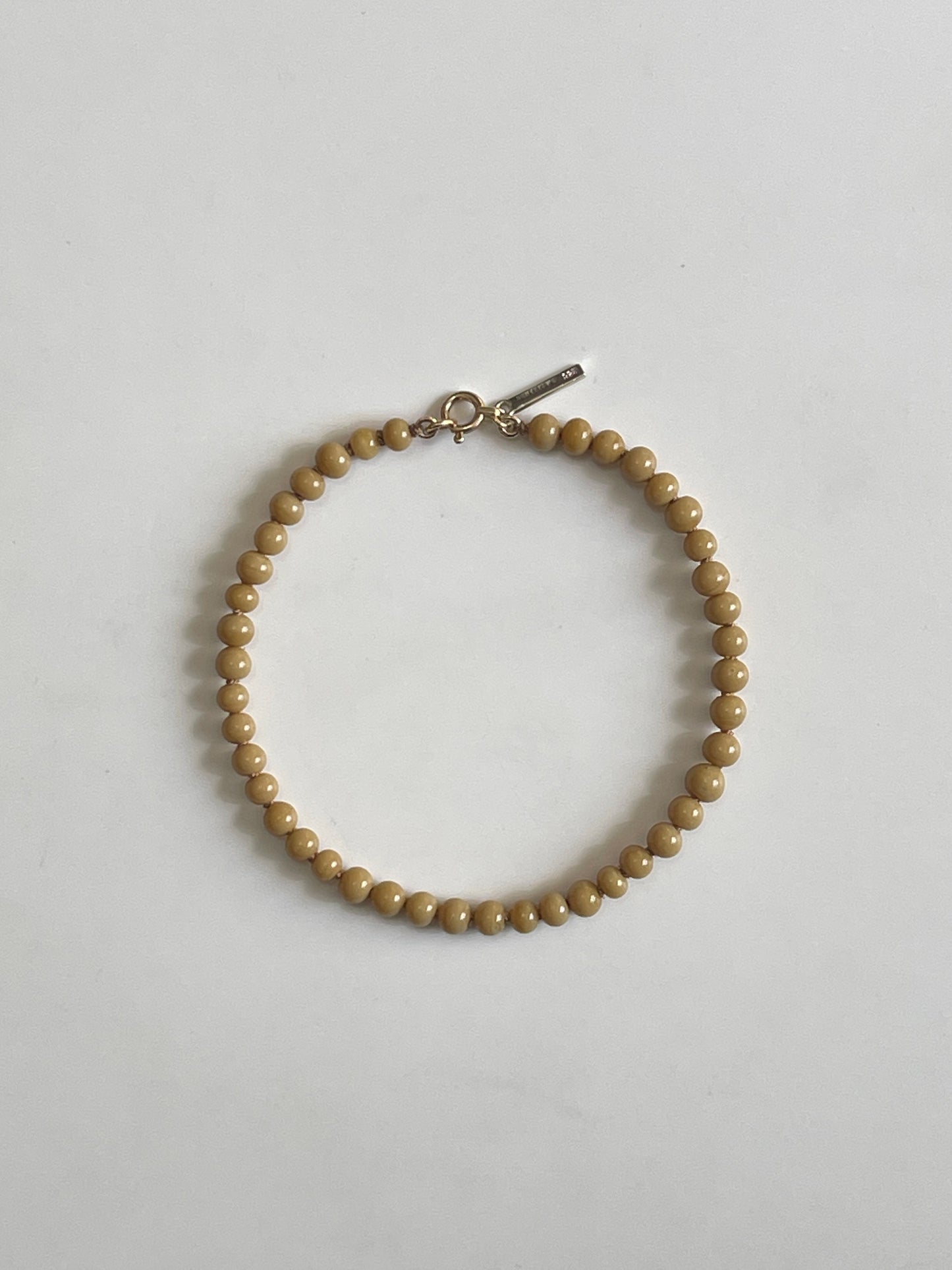 Vintage beads bracelet -Beige-