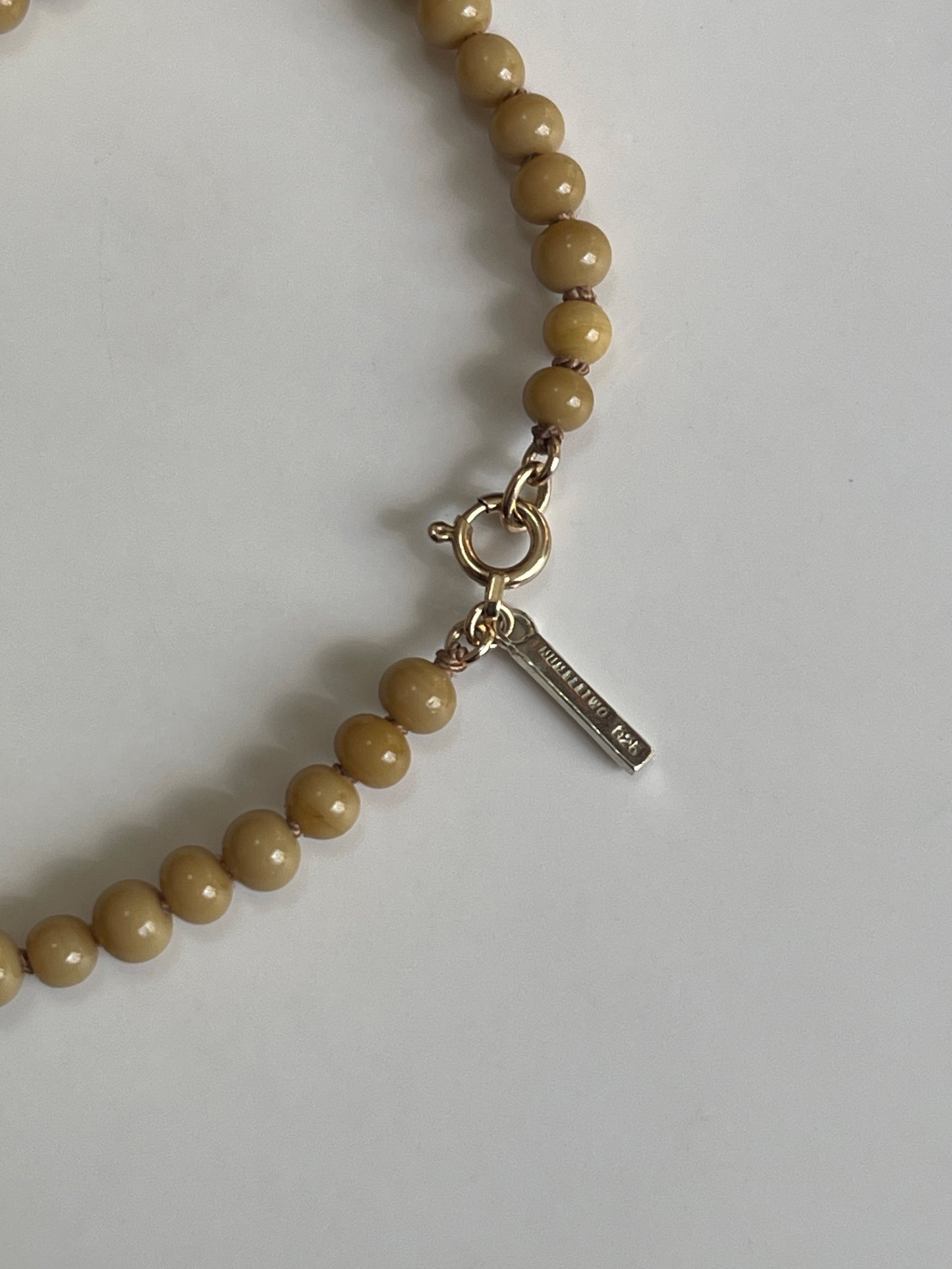 Vintage beads bracelet -Beige-
