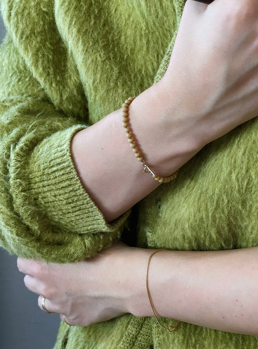Vintage beads bracelet -Beige-