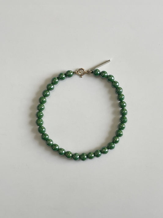 Vintage beads bracelet -Green-