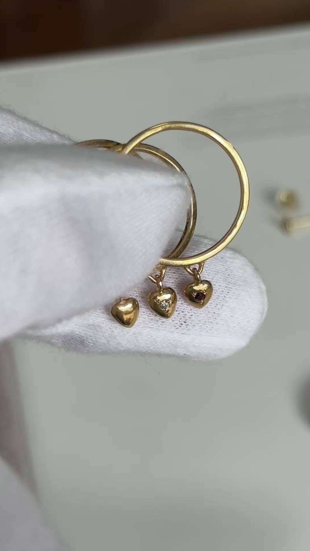 tiny⭐︎ハートリング13号 Mini round heart swing ring with stone – NUMBERTWO