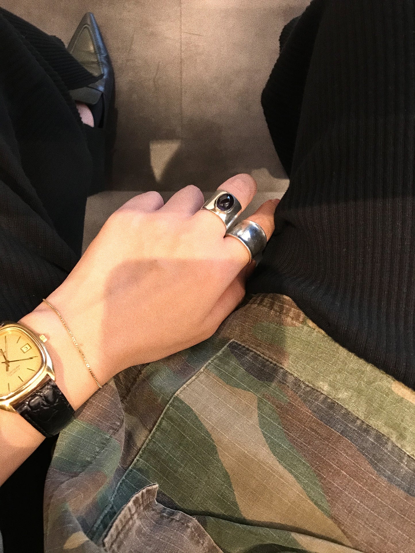 Iolite wide ring