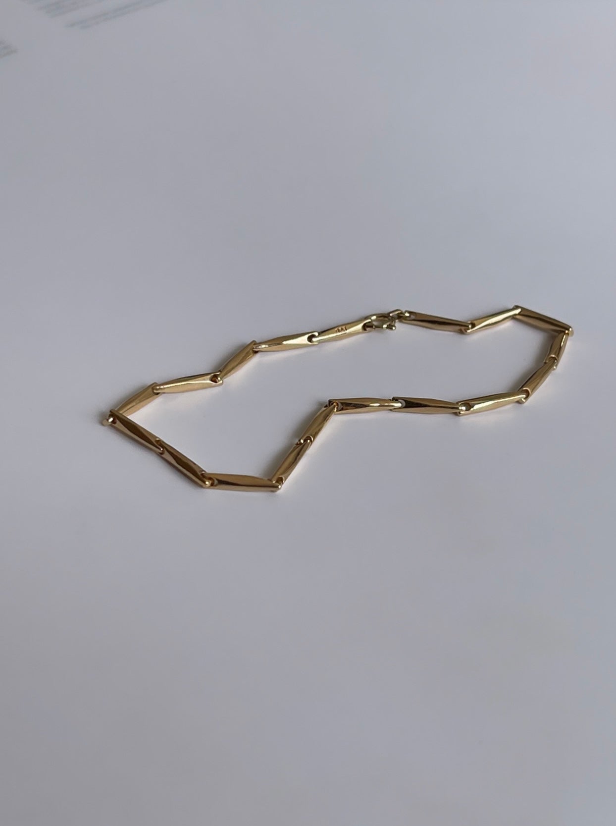 Rhombus cut chain bracelet