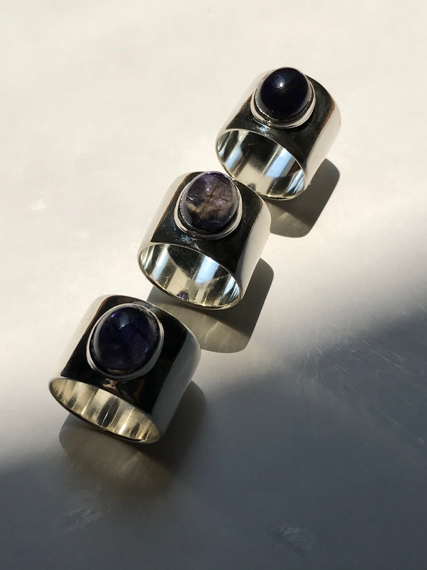 Iolite wide ring