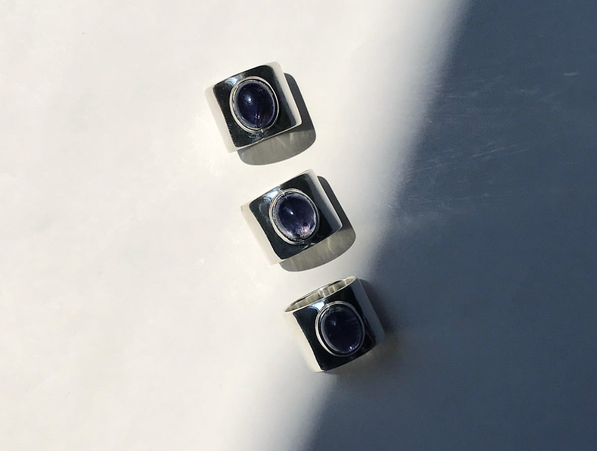 Iolite wide ring